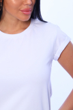 Женская футболка КУЛИРКА Пенье короткий рукав (Белый) (Фото 4)
