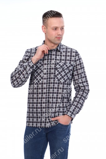 Мужская рубашка бязевая - длинный рукав "Стандарт" (Серый) - Sailer